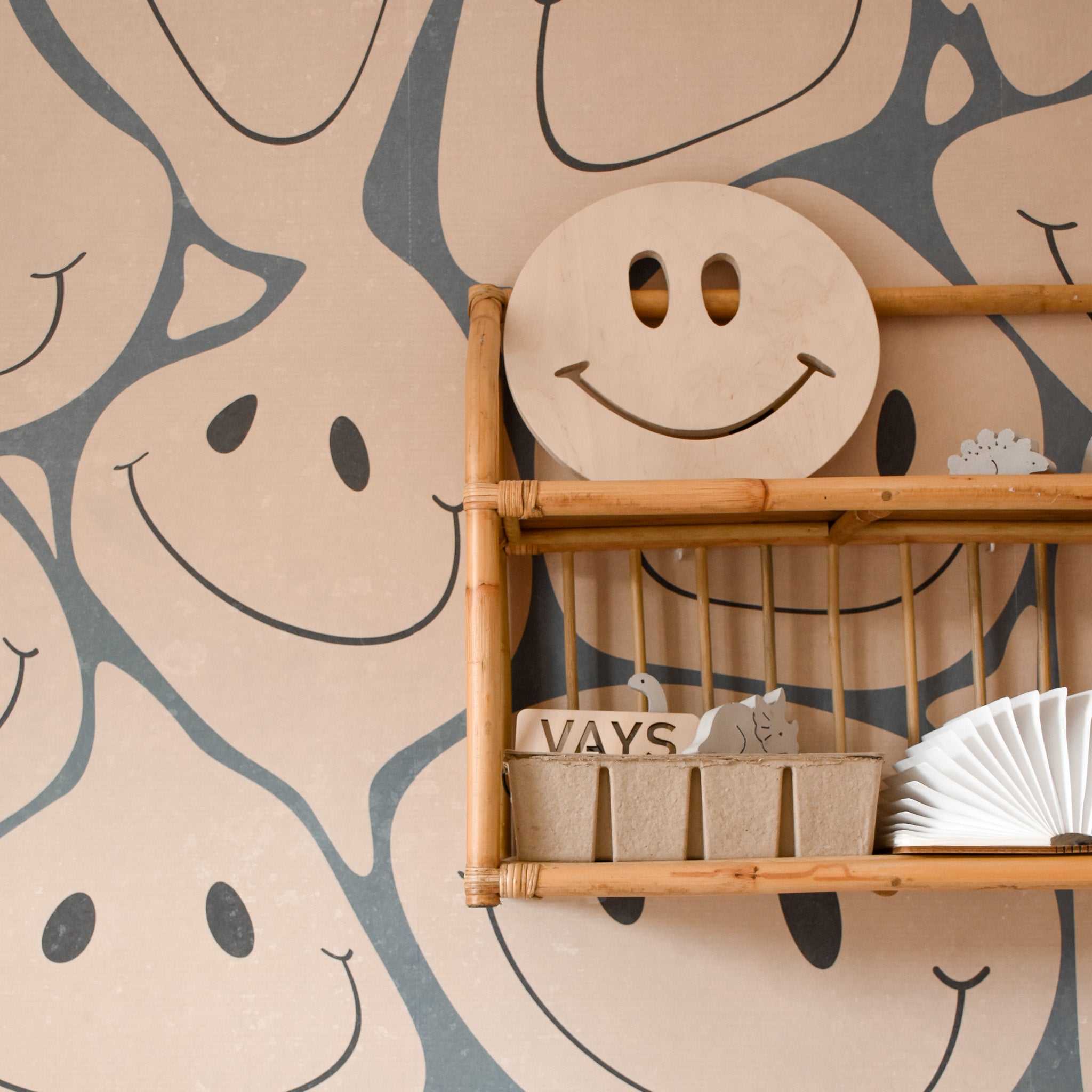 Hölzerne Wandleuchte Kinderzimmer | Smiley - natur Wandleuchte toddie.de ®   