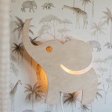 Houten wandlamp kinderkamer | Olifant - blank - toddie.nl ®