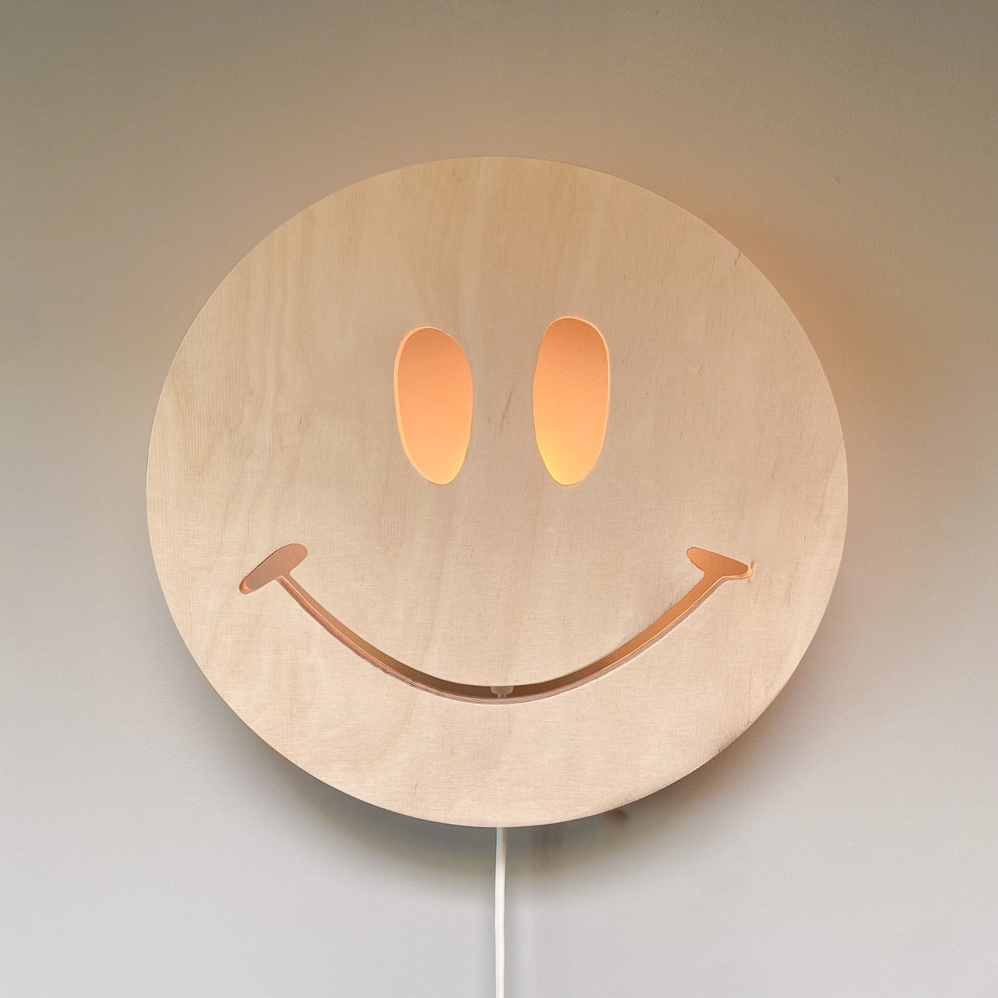 Houten wandlamp kinderkamer | Smiley - blank - toddie.nl ®