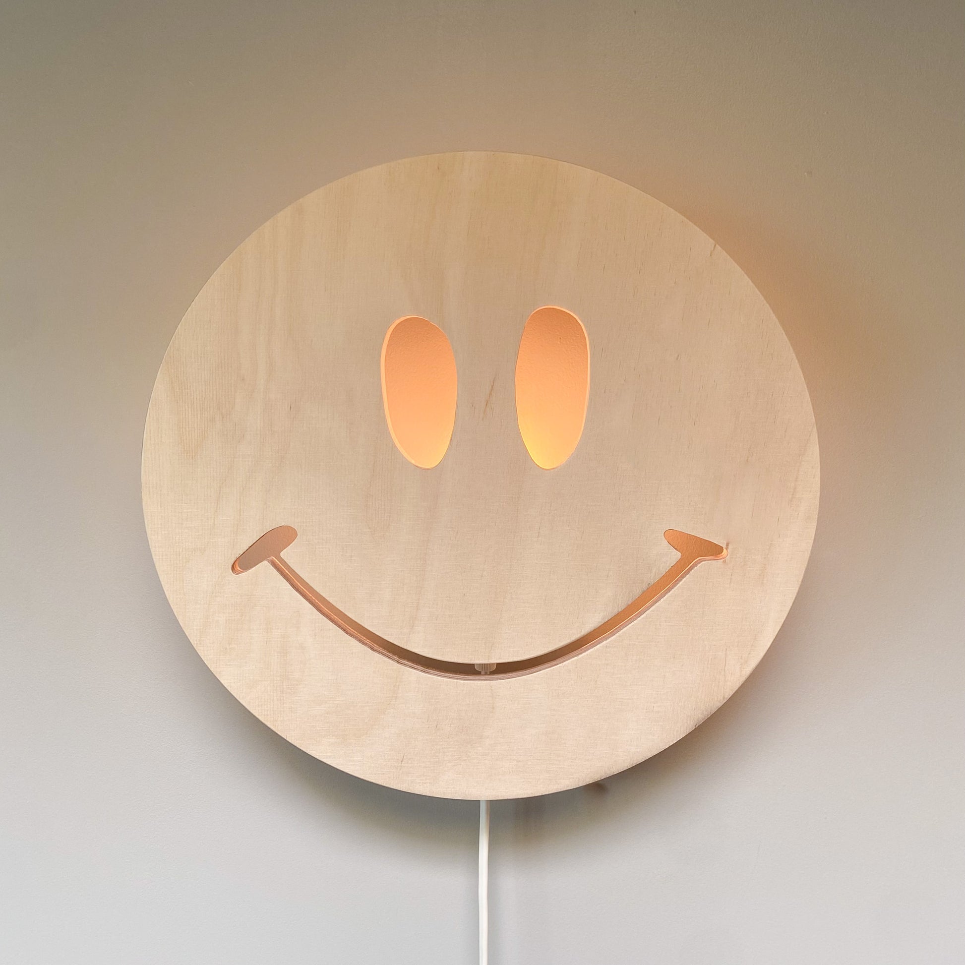 Houten wandlamp kinderkamer | Smiley - blank - toddie.nl ®