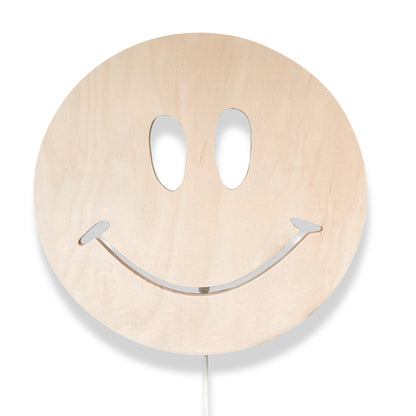 Houten wandlamp kinderkamer | Smiley - blank - toddie.nl ®