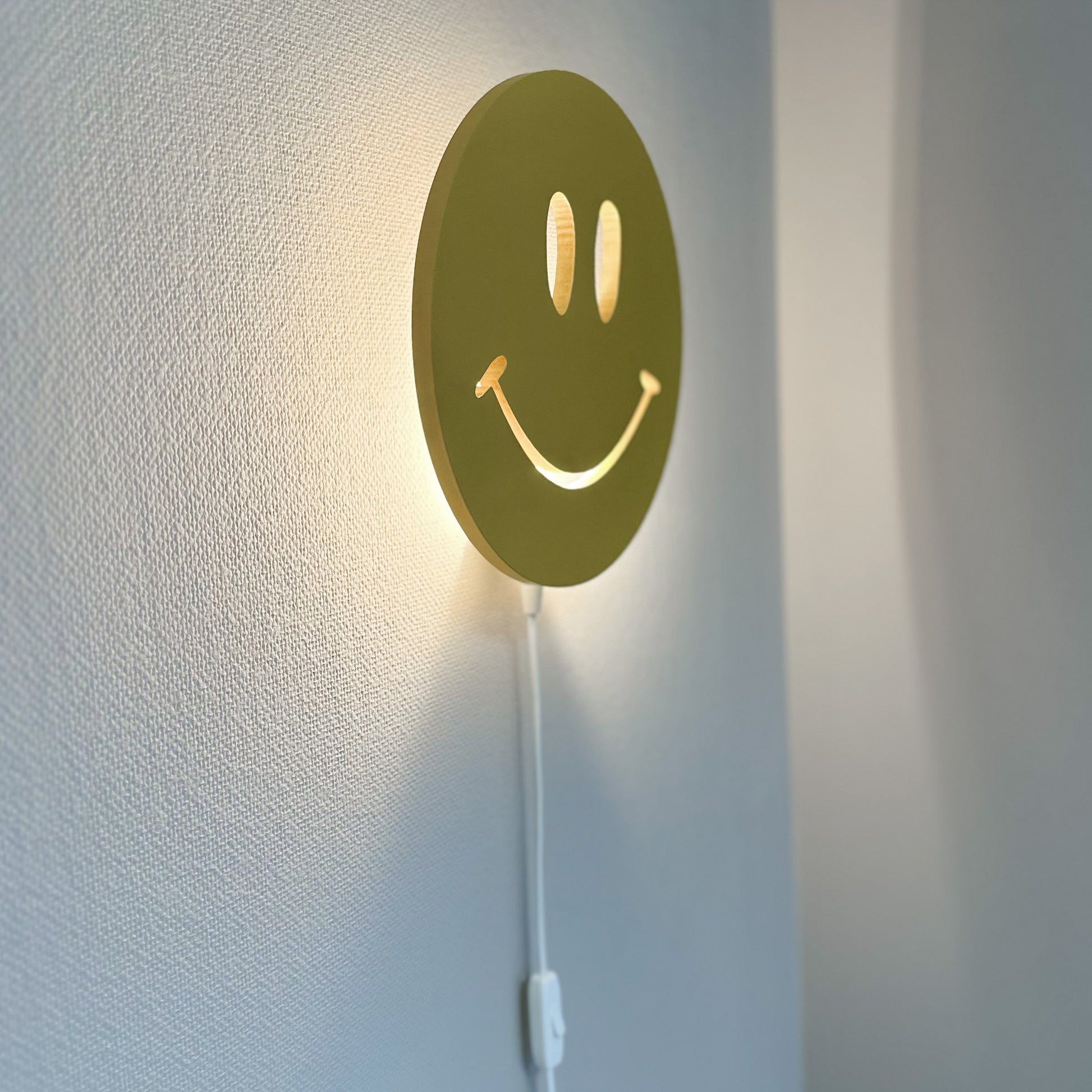 Houten wandlamp kinderkamer | Smiley - true joy yellow - toddie.nl ®