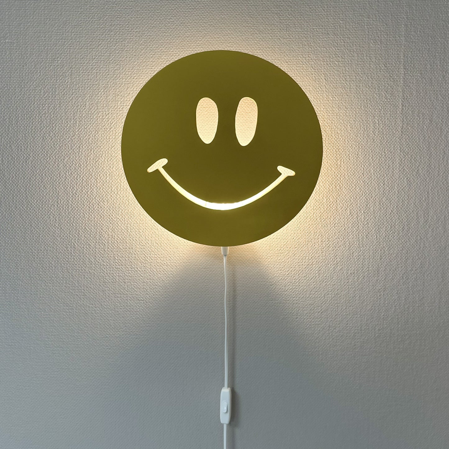 Houten wandlamp kinderkamer | Smiley - true joy yellow - toddie.nl ®
