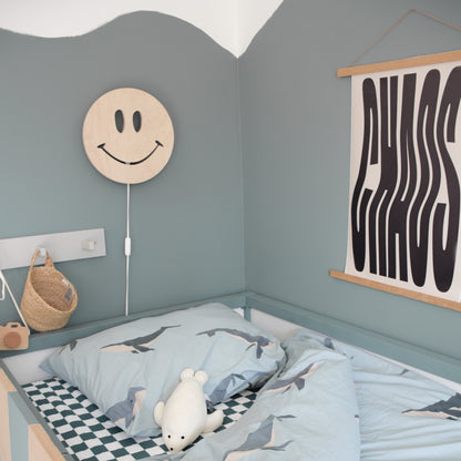 Houten wandlamp kinderkamer | Smiley - blank - toddie.nl ®
