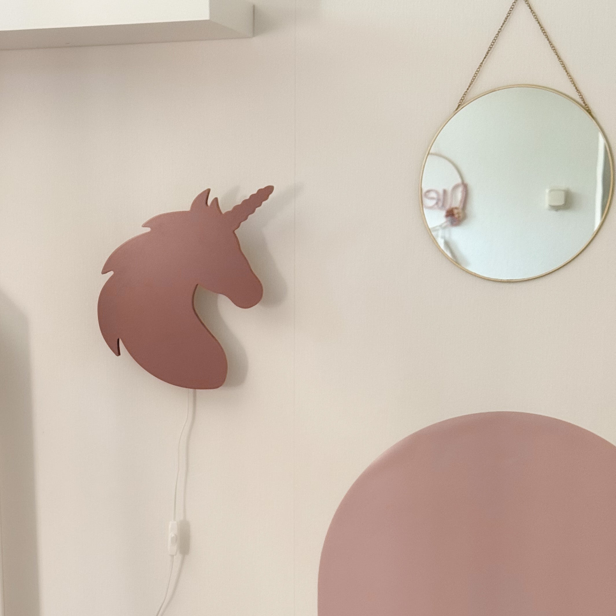 Hölzerne Wandlampe Kinderzimmer | Einhorn - terra rosa Wandleuchte toddie.de