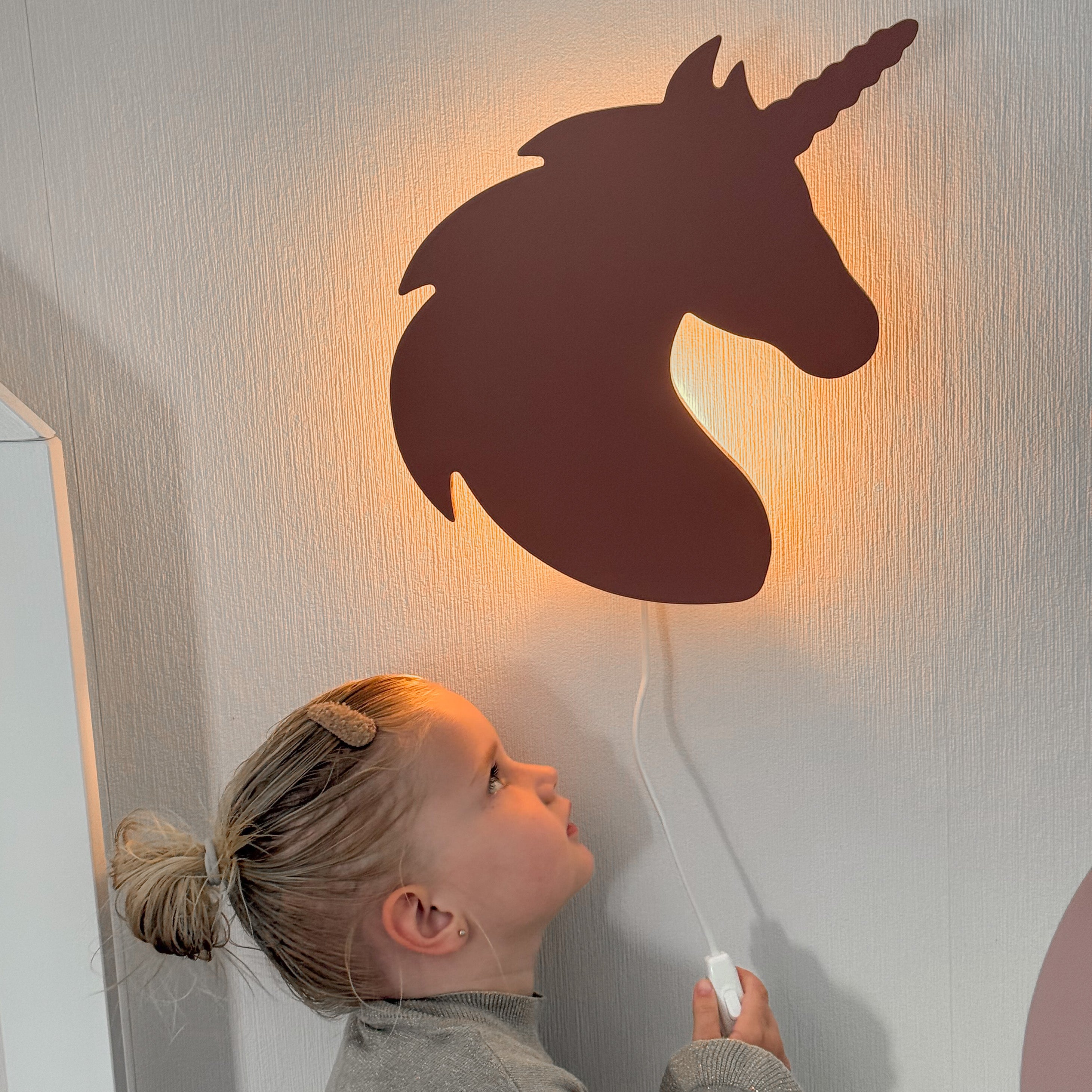 Hölzerne Wandlampe Kinderzimmer | Einhorn - terra rosa Wandleuchte toddie.de