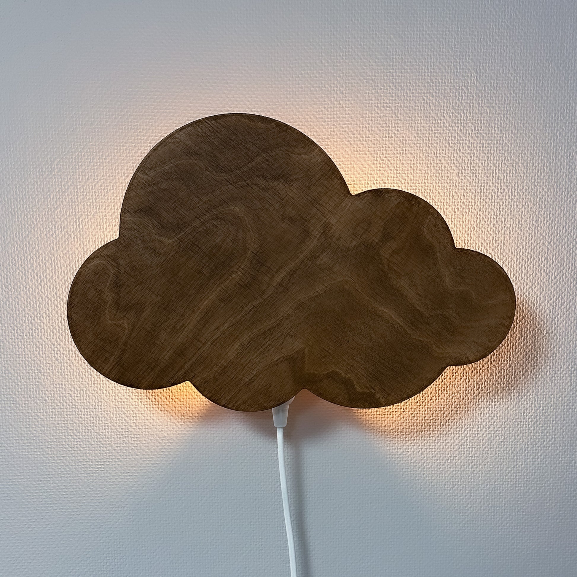 Houten wandlamp kinderkamer | Wolkie - Wengé (walnoot) - toddie.nl ®