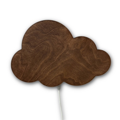 Houten wandlamp kinderkamer | Wolkie - Wengé (walnoot) - toddie.nl ®