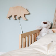 Houten wandlamp kinderkamer | Beer - blank - toddie.nl ®