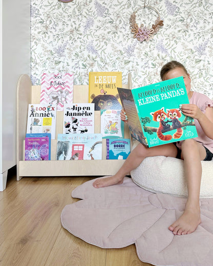 Round Montessori boekenkast kinderkamer | 3 treden - blank - toddie.nl ®