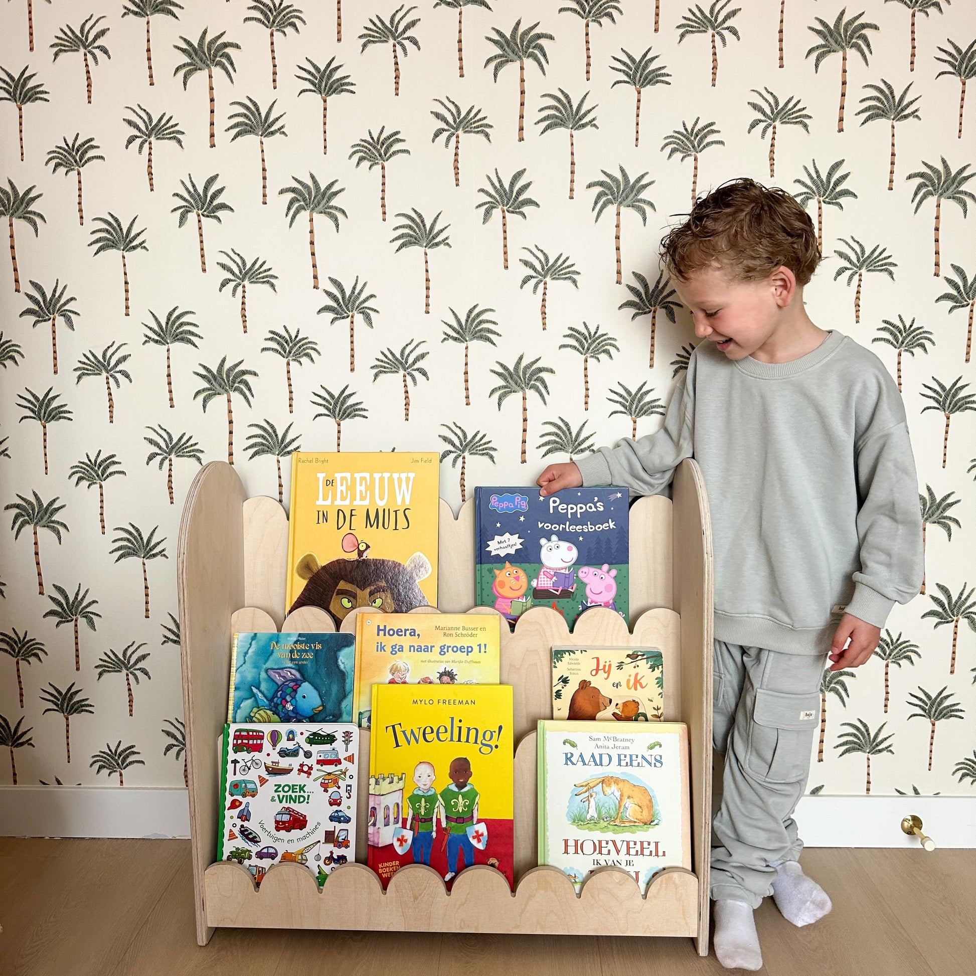 Bubble Montessori boekenkast kinderkamer | 3 treden - blank - all bubble - toddie.nl ®