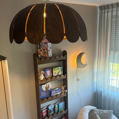 Houten hanglamp kinderkamer | Bubble Wengé (Walnut) - toddie.nl ®