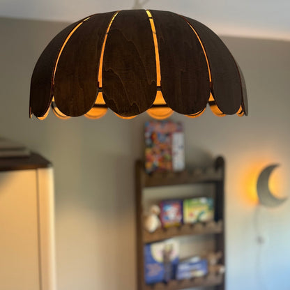 Houten hanglamp kinderkamer | Bubble Wengé (Walnut) - toddie.nl ®