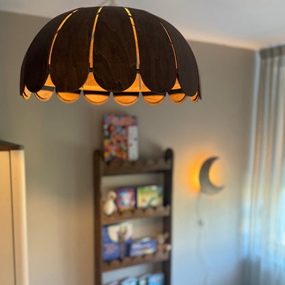 Houten hanglamp kinderkamer | Bubble Wengé (Walnut) - toddie.nl ®