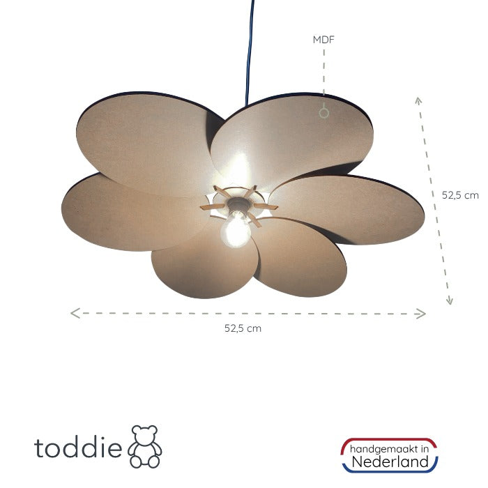 Hölzerne Pendelleuchte Kinderzimmer MDF | Blume - natur Pendelleuchte toddie.de ®   