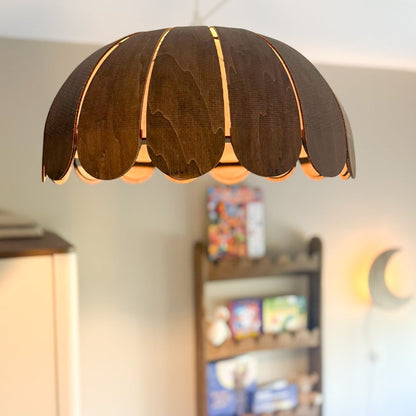 Houten hanglamp kinderkamer | Bubble Wengé (Walnut) - toddie.nl ®