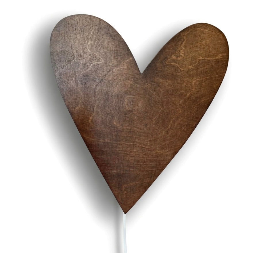 Houten wandlamp kinderkamer | Hart - Wengé - toddie.nl ®