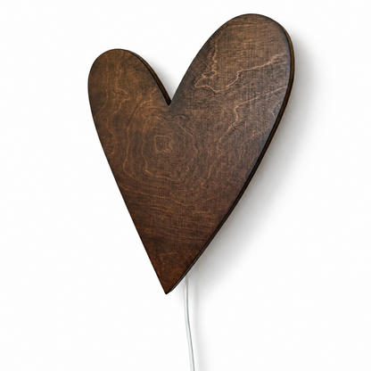 Houten wandlamp kinderkamer | Hart - Wengé - toddie.nl ®