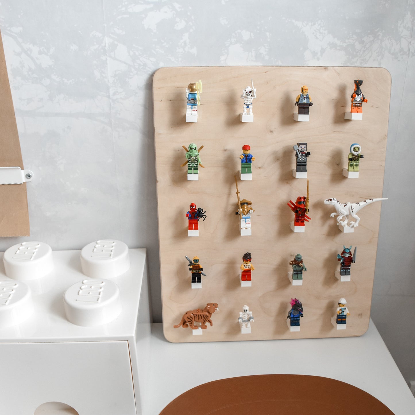 Houten wandbord kinderkamer | legobord - blank - toddie.nl ®
