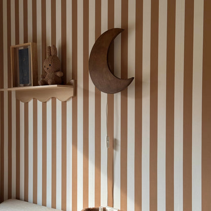 Houten wandlamp kinderkamer | Maan - Wengé - toddie.nl ®