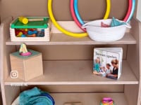 Moodie Montessori-legetøjsreol | Opbevaringsreol til børn med 3 hylder – ubehandlet
