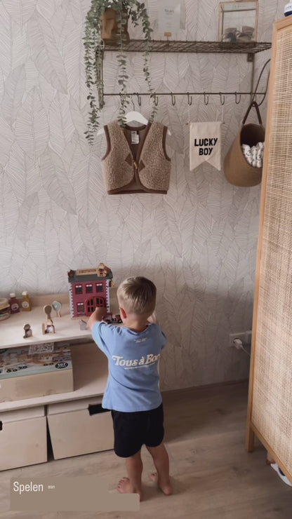 Jollie Montessori åben legetøjsreol + rullende opbevaringskasser | Bogreol med 2 hylder – ubehandlet