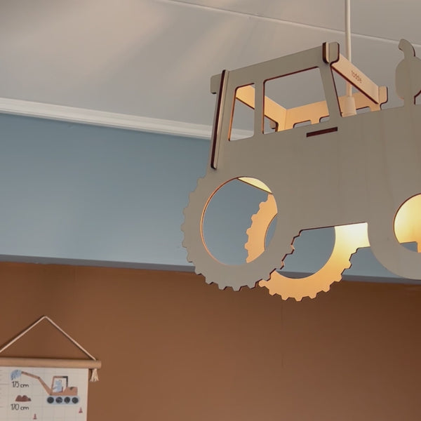 Houten hanglamp kinderkamer | Trekker - blank