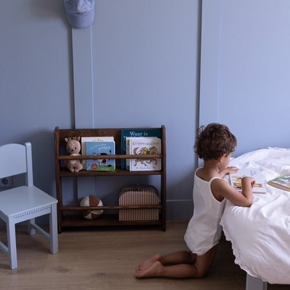 Shelfie Montessori-bogreol til børneværelset | 2 hylder – Wengé , bejdset
