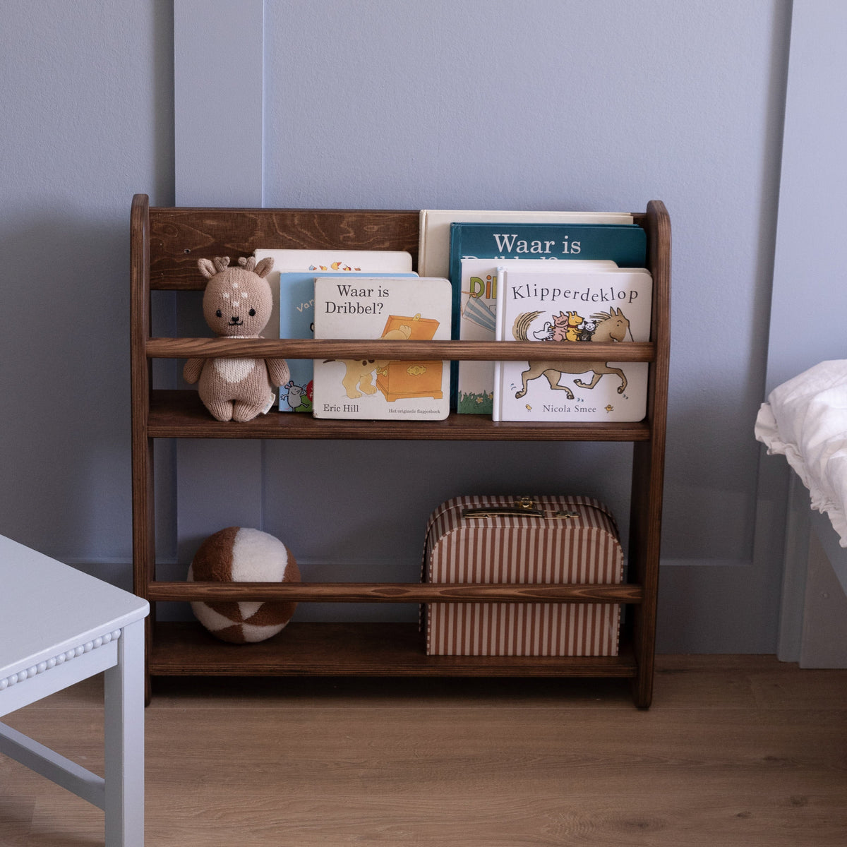 Shelfie Montessori-bogreol til børneværelset | 2 hylder – Wengé , bejdset