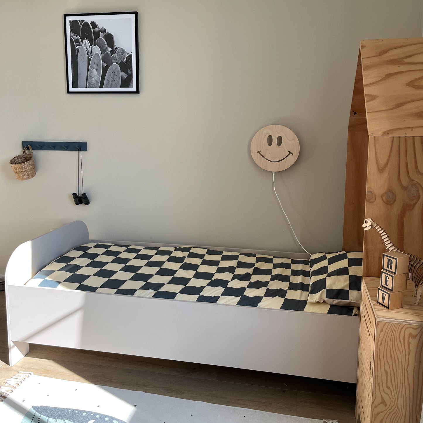 Houten wandlamp kinderkamer | Smiley - blank - toddie.nl ®