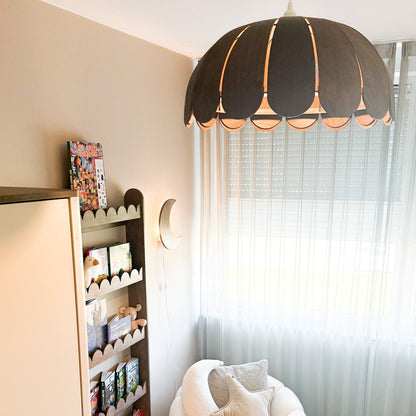 Houten hanglamp kinderkamer | Bubble Wengé (Walnut) - toddie.nl ®