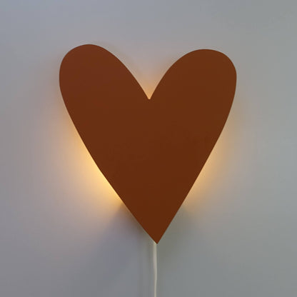 Houten wandlamp kinderkamer | Hart baksteen rood - toddie.nl
