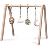 Holz Babygym | Massiver Holzspielbogen mit Dschungel hängespielzeuge - natur Spielbogen + Hängespielzeuge toddie.de   