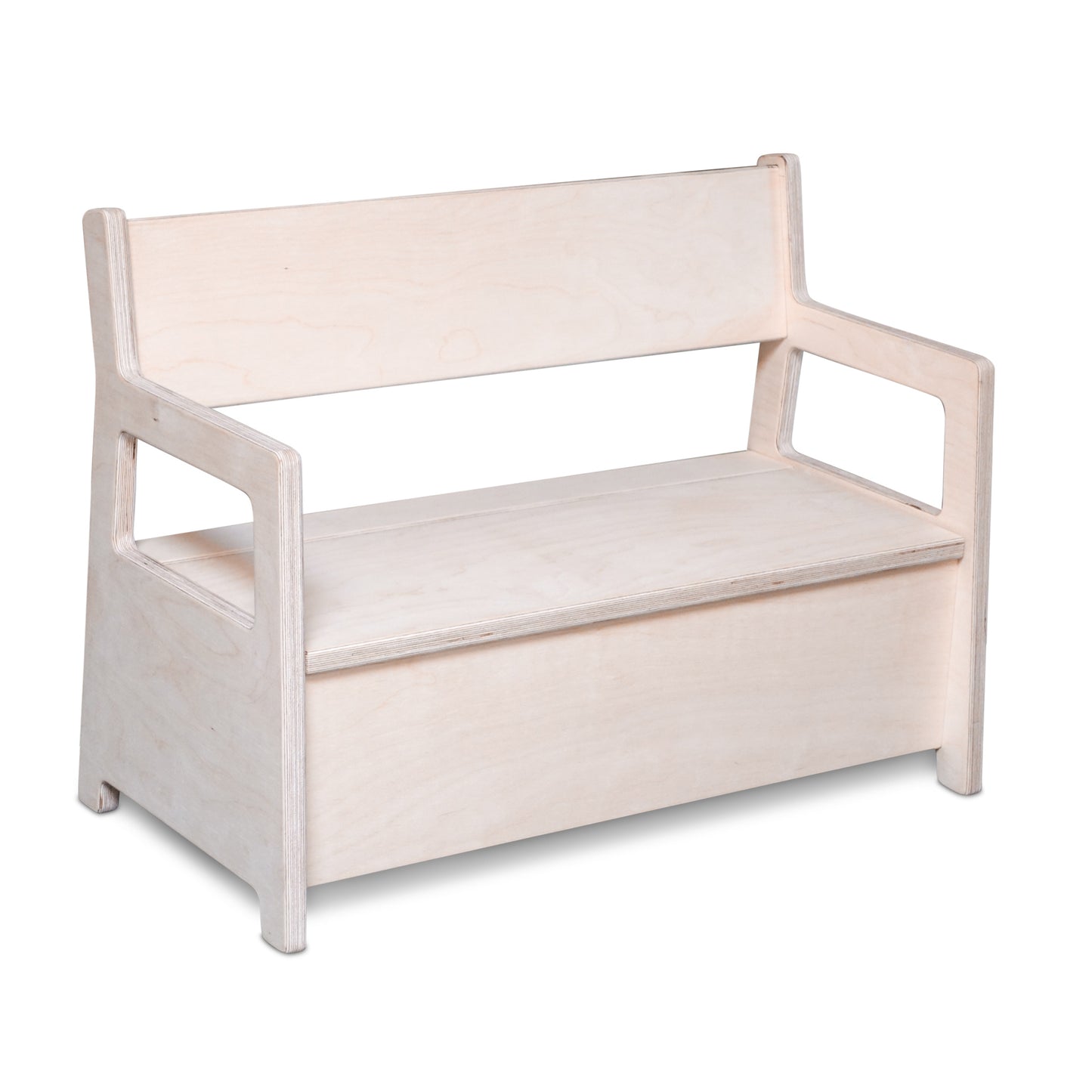 Houten klepbankje, opbergkist kinderkamer, opbergbank