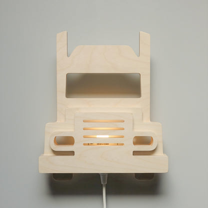Houten wandlamp kinderkamer | vrachtwagen - toddie.nl