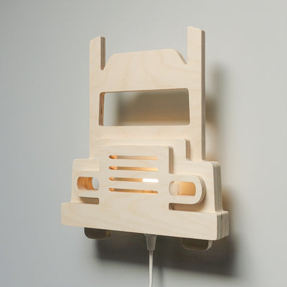 Houten wandlamp kinderkamer | vrachtwagen - toddie.nl