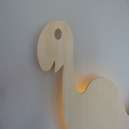 Houten wandlamp kinderkamer | Dino - multiplex - toddie.nl