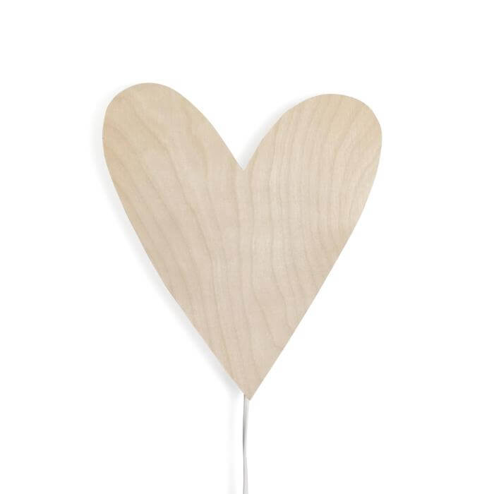 Houten wandlamp kinderkamer | Hart - toddie.nl