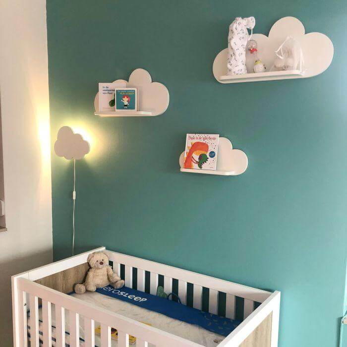 Houten wandlamp kinderkamer | Wolkie - toddie.nl