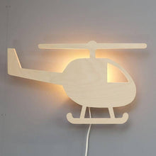 Houten wandlamp kinderkamer | Helikopter - toddie.nl