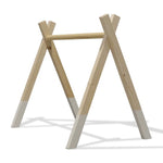 Holz Babygym | Massiver Holzspielbogen Tipi-Forme (ohne hängespielzeuge) - weiß