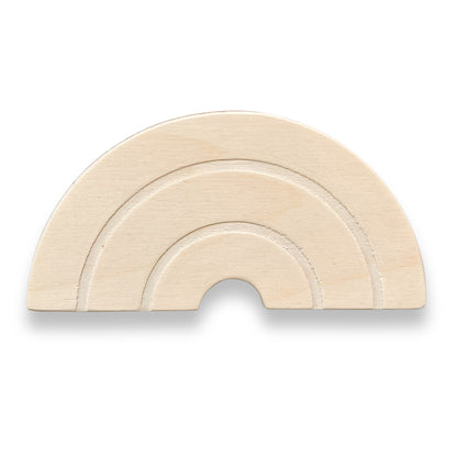 Blank houten wandhaak kinderkamer | regenboog en hart - toddie.nl