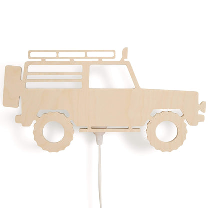 Houten wandlamp kinderkamer | 4x4 Jeep - toddie.nl