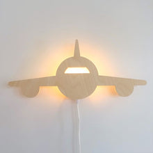 Houten wandlamp kinderkamer | Vliegtuig - toddie.nl