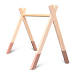 Holz Babygym | Massiver Holzspielbogen Tipi-Forme (ohne hängespielzeuge) - terra rosa