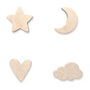 Blank houten set wandhaken kinderkamer | Naturel - toddie.nl