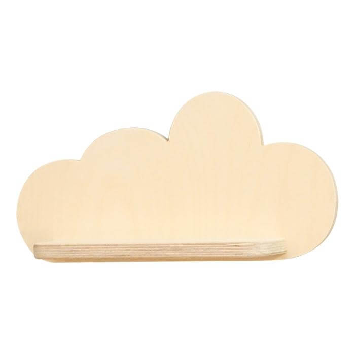 Set à 2 stk blank houten wandplanken wolk, planken kinderkamer | Wolkie - toddie.nl