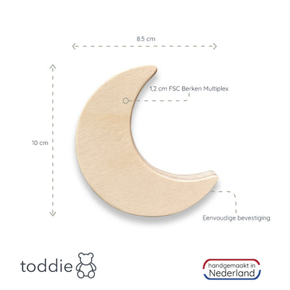 Blank houten set wandhaken kinderkamer | Meisje - toddie.nl