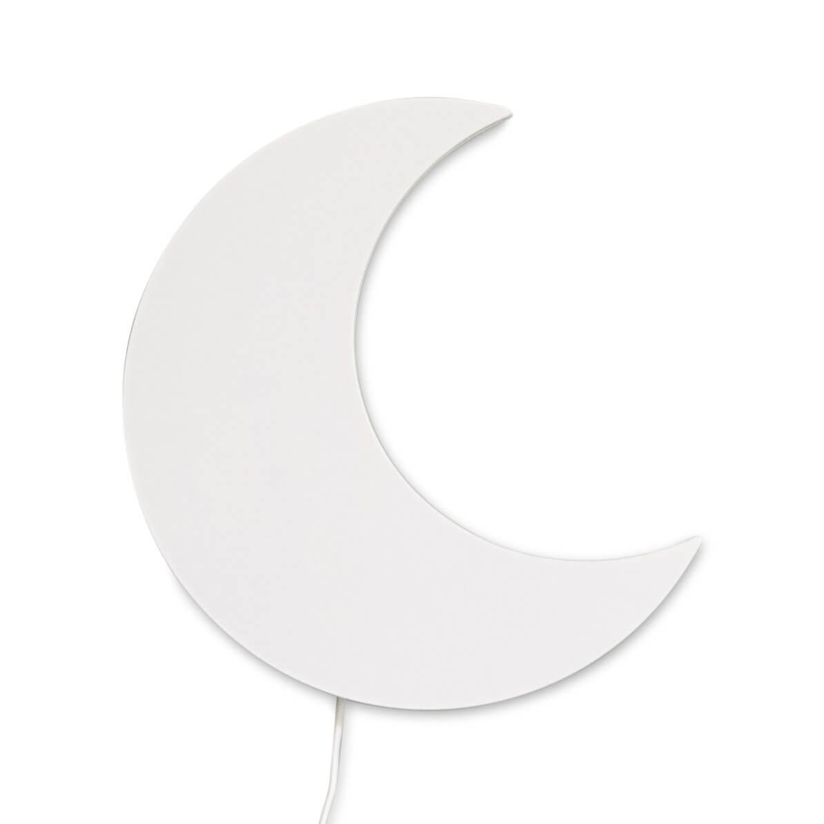 Houten wandlamp kinderkamer | Maan - wit - toddie.nl